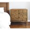 Homeroots 28" Natural Two Drawer Distressed Carved Geometric Solid Wood Nightstand 569606 - alternate 17