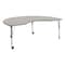 Flash Furniture Commercial Adjustable Height Kidney Activity Table with Locking Casters-LTGY XU-A4872-KIDNY-LTGRY-T-P-CAS-GG - alternate 1