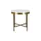 Homeroots 20" Ivory and Brass Marble and Iron Round Cross Legs End Table 571198 - alternate 8