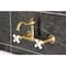 Kingston Brass Two-Handle Wall Mount Bridge Kitchen Faucet, Brushed Brass KS3257PX - alternate 6