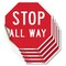 Signmission Stop All Way, 4 inch X 4 inch, Vinyl Decal, 5PK OC-D-5PACK-4-9 - alternate 1