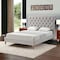 Homeroots Gray Solid Wood Twin Tufted Upholstered Linen Bed with Nailhead Trim 544887 - alternate 7