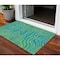 Homeroots 3' X 5' Teal Blue And Green Animal Print Washable Indoor Outdoor Area Rug 600708 - alternate 1
