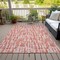 Homeroots 8' X 10' Coral Pink And Ivory Abstract Washable Indoor Outdoor Area Rug 602560 - alternate 8