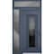 Vdomdoors Steel Door Ballucio 6044 Gray Graphite Side and Top Exterior Window Stainless Inserts Single Modern BALLUCIO6044EXD-GRE-W36+12xH80+16-LH-I - alternate 1