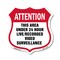 Signmission 24 Hour Surveillance Shield Sign Attenti, 12 Inch X 12 Inch, Aluminum Metal Sign SHI-A-12-352 - alternate 1