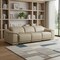 Homeroots 107" Beige Italian Leather Reclining Metal USB Sofa 720284 - alternate 8
