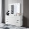 Homeroots 62" White Wood And Glass Six Drawer Vanity Table With Mirror Seating And Lights 643653 - alternate 9