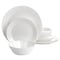 Gibson Ultra Courtyard 12 Piece Tempered Opal Glass Dinnerware Set in White 126948.12 - alternate 1