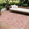 Homeroots 10' X 14' Coral Pink And Ivory Abstract Washable Indoor Outdoor Area Rug 602562 - alternate 1