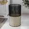 Happimess Harper Modern 4.13-Gallon 2-Tone Faux Wicker Cylinder Outdoor Trash Can, Black/Cream HPM1101D - alternate 1