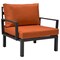 Leisuremod Hamilton 6-Piece Aluminum Patio Conversation Set with Cushions, Orange HSBL-6OR - alternate 9