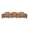 Homeroots 129" Chestnut Top Grain Leather Reclining Metal USB Sofa 720345 - alternate 10