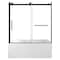 Kingston Brass 60" Acrylic Alcove Right-Hand Drain Tub with Left Sliding Tub Door, White/Matte Black KVTAP603622R0 - alternate 1