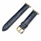 Elegani Ostrich-Embossed Leather Band Compatible with Apple Watch 40mm, Dark Blue, Yellow Gold Buckle LAT3-DBLU-YGD-40 - alternate 1