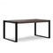 Homeroots 66" Gray and Black Solid Wood and Iron Frame Base Dining Table 640711 - alternate 1