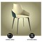Leisuremod Sonnet Modern Dining Chair in Cream/Green Leather and Iron Legs SC51CRDG - alternate 10
