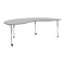Flash Furniture Commercial Adjustable Height Kidney Activity Table with Locking Casters-Gray XU-A4896-KIDNY-GRY-T-A-CAS-GG - alternate 1
