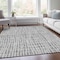 Homeroots 9' X 12' Gray Charcoal And Silver Striped Washable Indoor Outdoor Area Rug 583430 - alternate 9