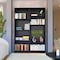 Homeroots Set of Two Black Wood Multi Tier Bookcases 546334 - alternate 9
