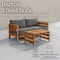 Alaterre Furniture Alaterre Barton Patio Loveseat and Coffee Table Set for Porch or Poolside Natural Finish 80-BARTON-2SOFATB-G - alternate 9