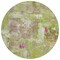 Homeroots 8' Lime Green Ivory And Pink Round Abstract Washable Indoor Outdoor Area Rug 596874 - alternate 7