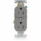 Leviton Straight Blade Receptacle, 5-15R, 15 A, 125V AC, Flush Mount, Self-Grounded TBR15-GY - alternate 1