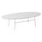 Leisuremod Rossmore Oval Coffee Table with White Powder Coated Steel Frame, White RSW-46W - alternate 1