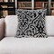 Homeroots 18" Black and Silver Damask Velvet Throw Pillow With Beads 529340 - alternate 1