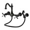 Kingston Brass Two-Handle Wall Mount Bridge Kitchen Faucet with Brass Sprayer, Matte Black KS1260ZXBS - alternate 1
