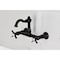 Kingston Brass Two-Handle Wall Mount Bridge Kitchen Faucet, Matte Black KS3250BEX - alternate 6
