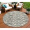 Homeroots 8' Sage And Off White Round Geometric Washable Indoor Outdoor Area Rug 608995 - alternate 1
