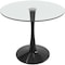 Leisuremod Bristol Modern Round Dining Table with Glass Top and Iron Pedestal Base BTBL-27CL - alternate 1