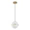 Jonathan Y Porter 8" Modern Minimalist Globe LED Pendant Light, Gold Painting/White JYL1605B - alternate 11