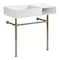 Kingston Brass 36-Inch Solid Surface Console Sink with Stainless Steel Legs, 8-Inch, 3-Hole KVPB3368SQA88 - alternate 1