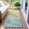 Homeroots 8' Runner Green Abstract Washable Non Skid Indoor Outdoor Runner Rug 559803 - alternate 9
