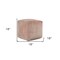 Homeroots 18" Beige Chenille Cube Pouf Ottoman 534103 - alternate 7