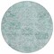 Homeroots 8' Teal Blue And Gray Round Damask Washable Indoor Outdoor Area Rug 603793 - alternate 9