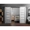 Sartodoors Sturdy Double Barn Door with Frosted Glass Grey 84x96 (2* 42x96) Solid Core Modern Interior QUADRO4088DB-S-OAK-8496 - alternate 1