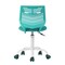Homeroots Aqua and White Adjustable Height Swivel Rolling Office Chair 719301 - alternate 7