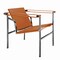 Homeroots 24" Terra Cotta and Silver Faux Leather and Stainless Adjustable Back Arm Chair 667639 - alternate 5