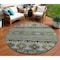 Homeroots 8' Fern Green Taupe And Ivory Round Tribal Washable Indoor Outdoor Area Rug 615412 - alternate 1