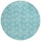 Homeroots 8' Teal Blue And Ivory Round Geometric Washable Indoor Outdoor Area Rug 583392 - alternate 8