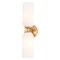 Vaxcel Shelby 2-Light Vanity Light, Natural Brass, Frosted Opal Glass, 5-In. Wide W0566 - alternate 1