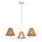 Jonathan Y Grady 27" 3-Light Coastal Farmhouse Adjustable Swooping Arm Metal w/Hand-Woven Rattan Shades LED Cha JYL9559A - alternate 1