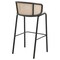 Leisuremod Ervilla Wicker Bar Stool with Fabric Seat and Black Powder Coated Steel Frame, Beige, 2PK EBBL-31BG2 - alternate 10