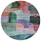 Homeroots 8' Green Purple And Blue Round Abstract Washable Indoor Outdoor Area Rug 604368 - alternate 9