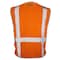 Dome75 Hi-Vis Safety Vest SM/MD Class ANSI/ISEA 107-2020 Class 2 , Zippered Front Closure 2 Pockets DV1222 - alternate 8