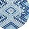 Homeroots 8' Navy Blue Aqua And Ivory Round Tribal Washable Indoor Outdoor Area Rug 598138 - alternate 7