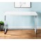 Homeroots 47" White and Silver Wood and Stainless Steel Sled Writing Desk 543754 - alternate 1